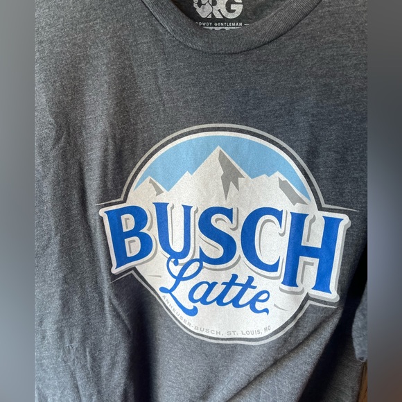 Rowdy Gentleman Vintage Gray Busch Latte SS Tee Shirt Size L Casual Lightweight - Picture 6 of 6